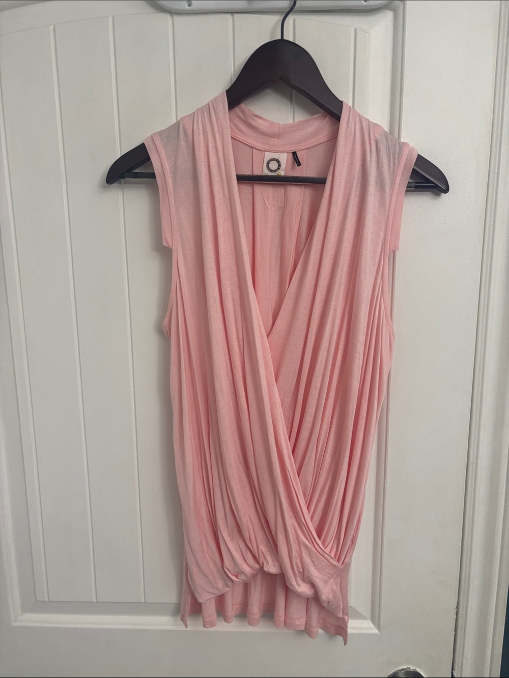 Anthropologie Akemi + Kin Sleeveless Draped Pink Wrap-Front Women's Top